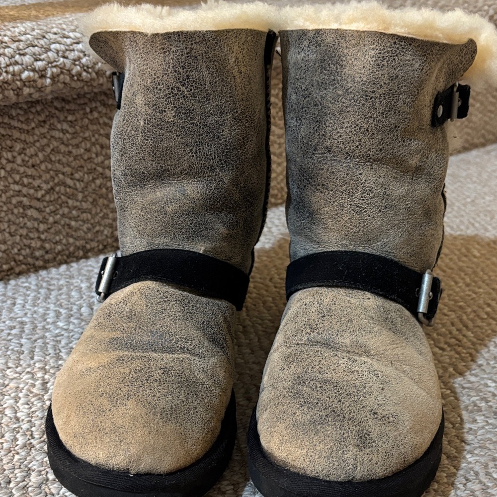 UGG Gray and Black Ankle Boots